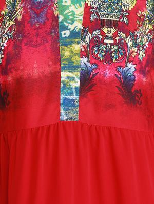 red viscose aline kurta - 12308413 - Standard Image - 4