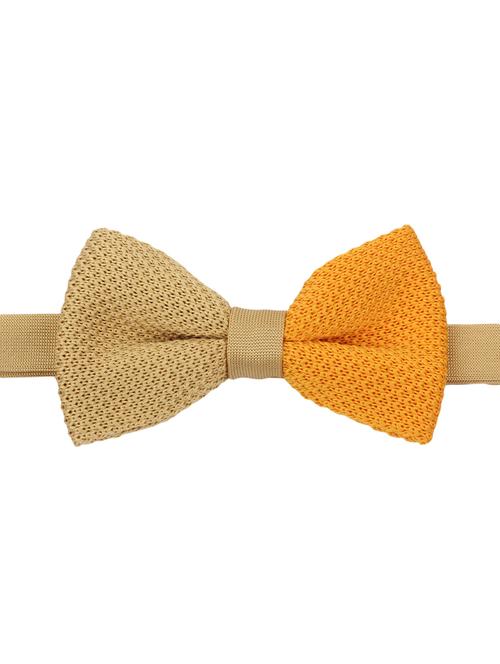 beige & yellow knitted bow ty - 12315192 - Standard Image - 1