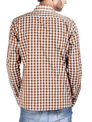 brown cotton casual shirt - 12315706 - Standard Image - 3