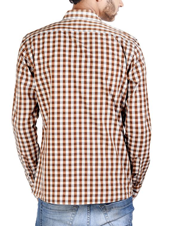 brown cotton casual shirt - 12315706 - Zoom Image - 3