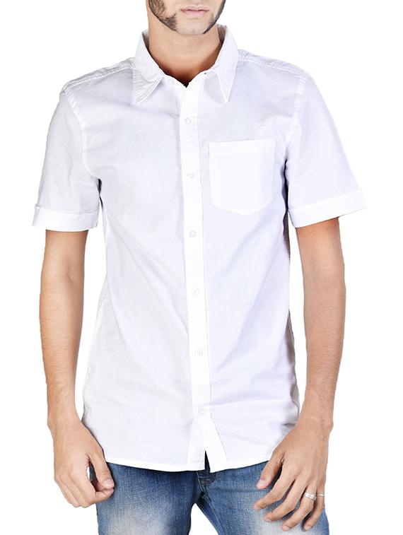 white cotton casual shirt - 12315711 - Zoom Image - 1