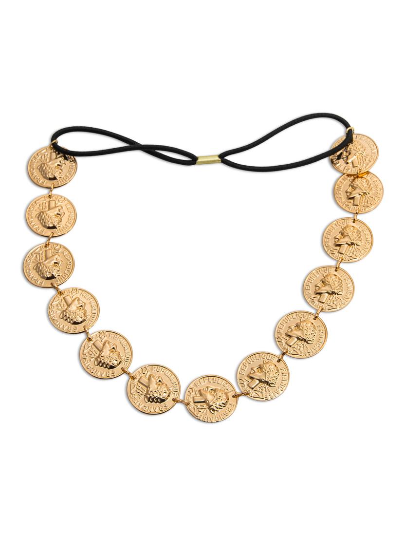 gold metal coin head band - 12316945 - Zoom Image - 1