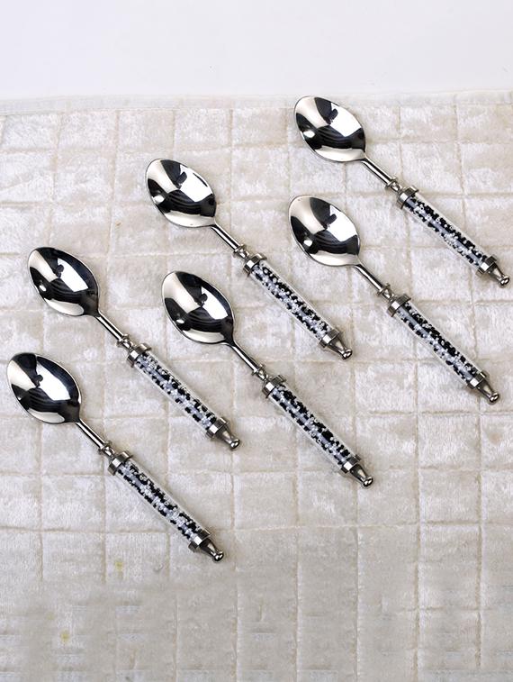 black & white beads dinner spoon set (set of 6) - 12317267 - Zoom Image - 2