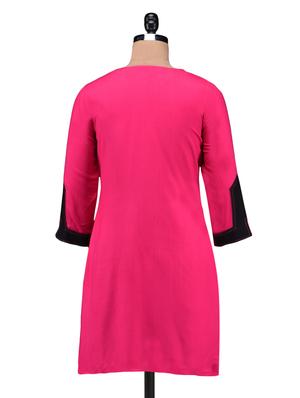 pink plain rayon kurta - 1232060 - Standard Image - 3