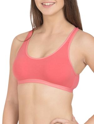 solid pink cotton sports bra (set of 3) - 12320602 - Standard Image - 3