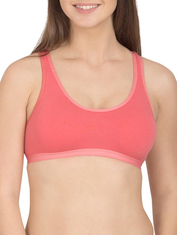 solid pink cotton sports bra (set of 3) - 12320602 - Zoom Image - 2