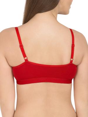 solid red cotton camisole bra (set of 3) - 12320611 - Standard Image - 4