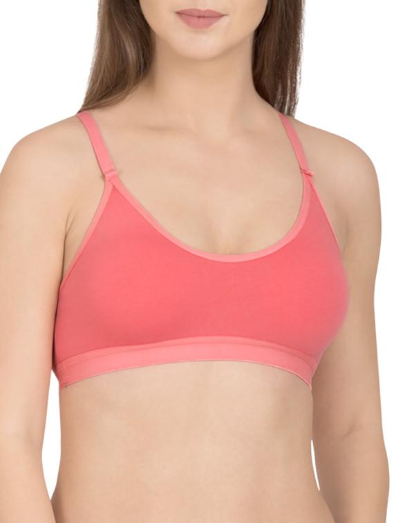 solid peach cotton sports bra (set of 3) - 12320614 - Zoom Image - 2