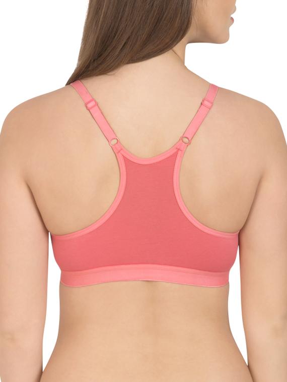 solid peach cotton sports bra (set of 3) - 12320614 - Zoom Image - 4