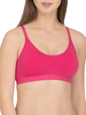 solid pink cotton sports bra (set of 3) - 12320615 - Standard Image - 2