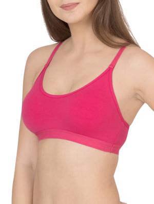 solid pink cotton sports bra (set of 3) - 12320615 - Standard Image - 3