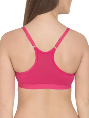 solid pink cotton sports bra (set of 3) - 12320615 - Standard Image - 4