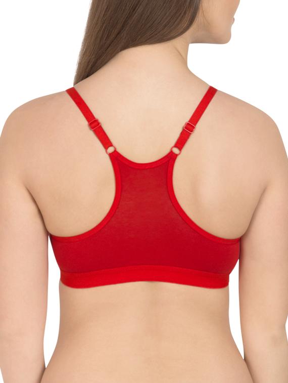 solid red cotton sports bra (set of 3) - 12320617 - Zoom Image - 4