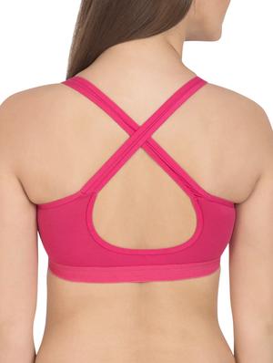 solid pinkcotton sports bra (set of 3) - 12320621 - Standard Image - 4