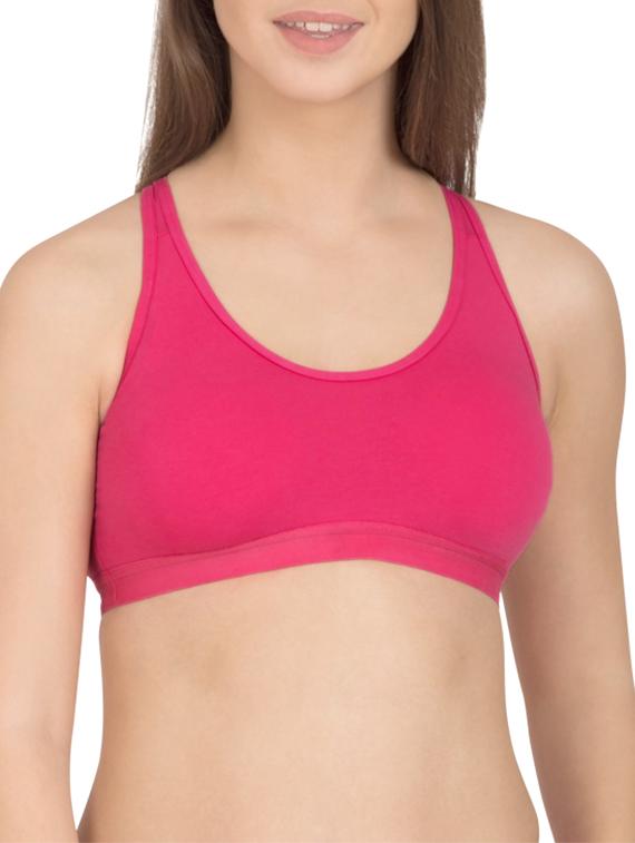 solid pinkcotton sports bra (set of 3) - 12320621 - Zoom Image - 2