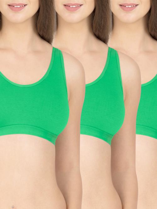 set of 3 cotton sports bra - 12320628 - Standard Image - 1