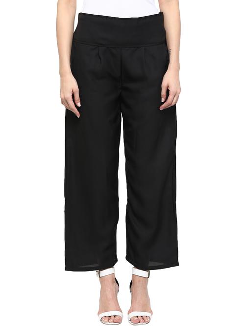black polyester palazzo - 12322320 - Standard Image - 1