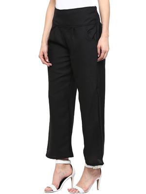 black polyester palazzo - 12322320 - Standard Image - 2