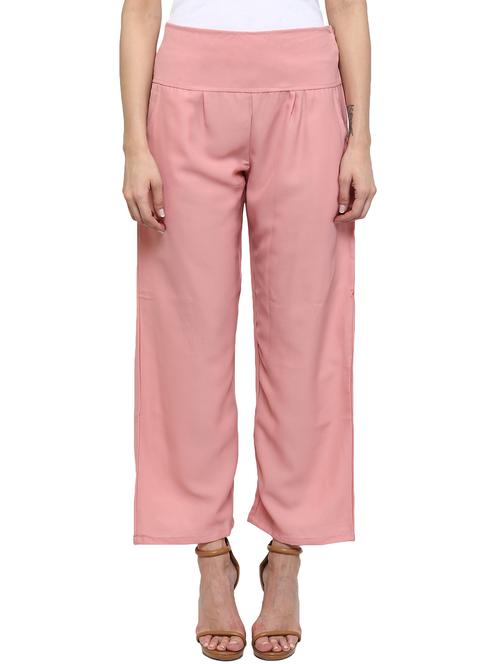 pink polyester palazzo - 12322321 - Standard Image - 1