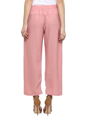 pink polyester palazzo - 12322321 - Standard Image - 3