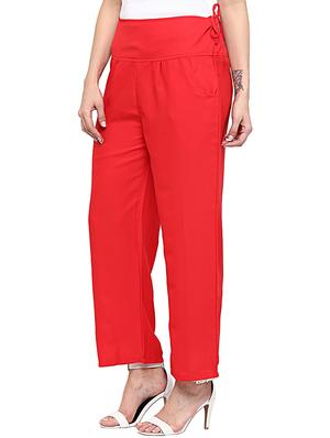 red polyester palazzo - 12322326 - Standard Image - 2