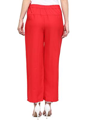 red polyester palazzo - 12322326 - Standard Image - 3