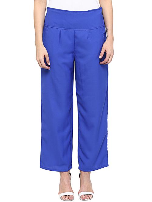 blue polyester palazzo - 12322328 - Standard Image - 1