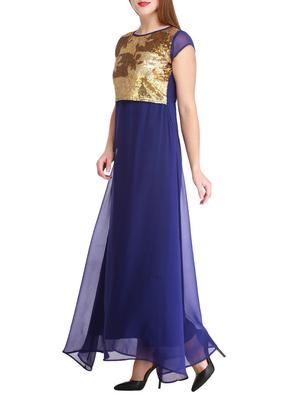 sequin embellished laced panel maxi dress - 12323652 - Standard Image - 2