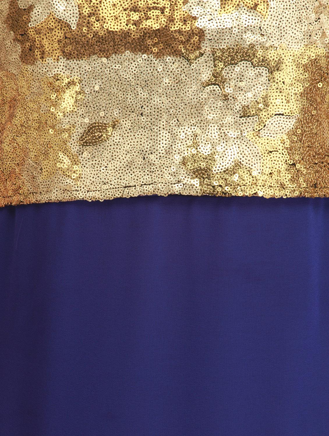 sequin embellished laced panel maxi dress - 12323652 - Zoom Image - 4