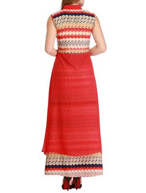 red georgette dress - 12323669 - Standard Image - 3