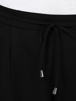 black polyester pleated casual trouser - 12324122 - Standard Image - 4