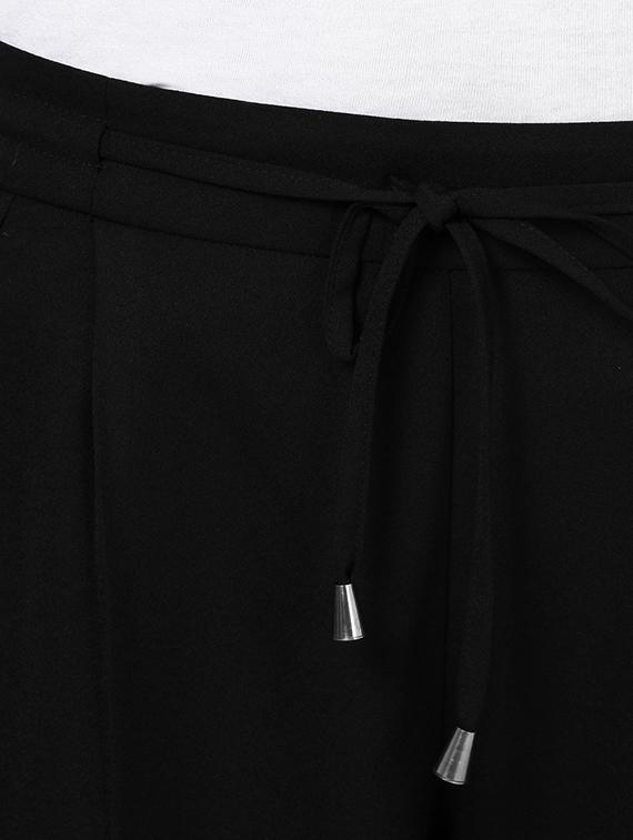 black polyester pleated casual trouser - 12324122 - Zoom Image - 4