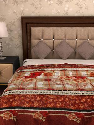 home candy double bed floral print cozy flannel blanket - 12328504 - Standard Image - 2