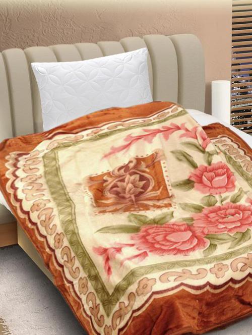 home candy warm and soft single floral print bed mink blanket - 12328514 - Standard Image - 1