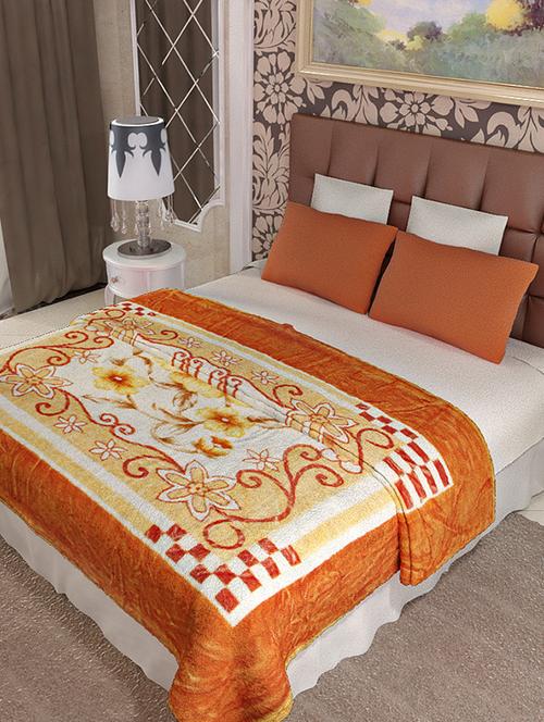 home candy double bed floral print cozy mink blanket - 12328545 - Standard Image - 1