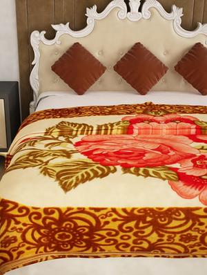 home candy warm & soft attractive floral double bed mink blanket - 12328594 - Standard Image - 3