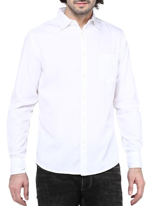 white cotton casual shirt - 12330018 - Standard Image - 1