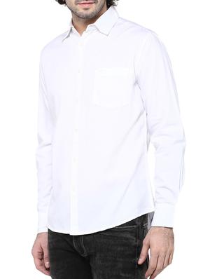 white cotton casual shirt - 12330018 - Standard Image - 2