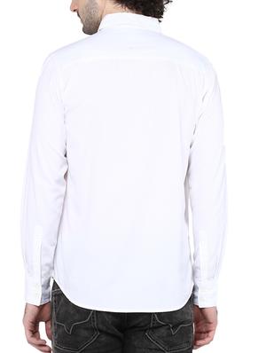 white cotton casual shirt - 12330018 - Standard Image - 3