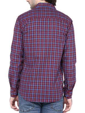 red cotton casual shirt - 12330020 - Standard Image - 3