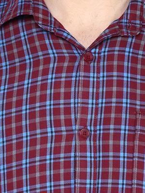 red cotton casual shirt - 12330020 - Standard Image - 4