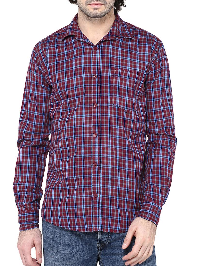 red cotton casual shirt