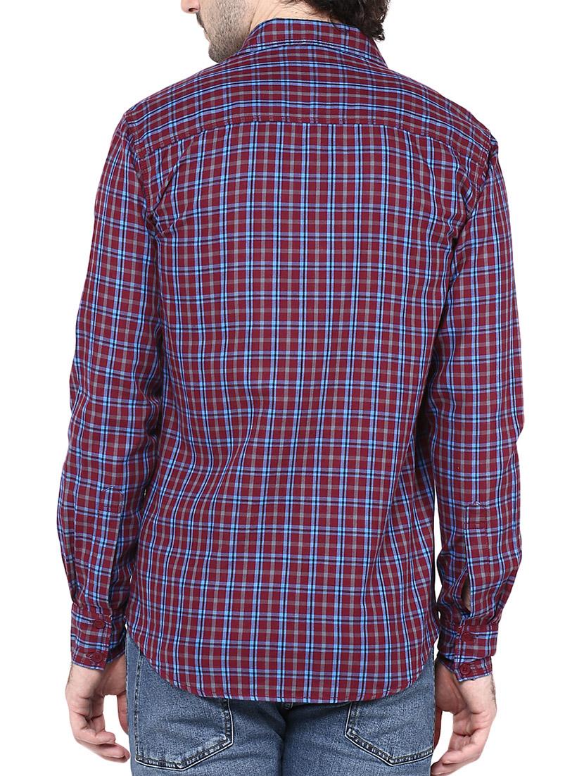 red cotton casual shirt - 12330020 - Zoom Image - 3