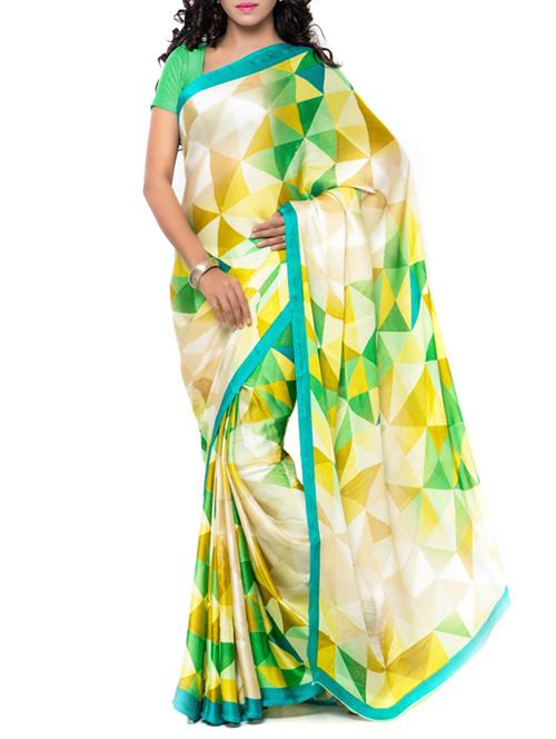 multicolored georgette printed saree with blouse - 12330224 - Very Small Image - 1
