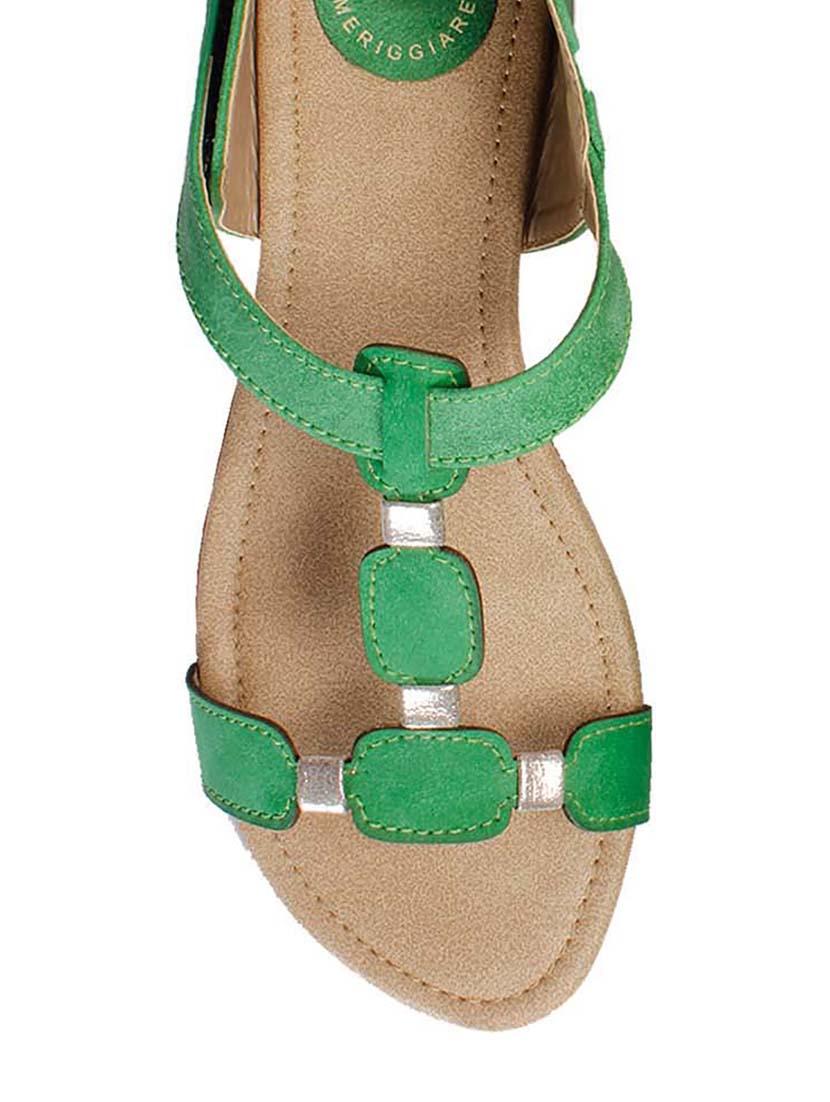 green leatherette sandal - 12331668 - Zoom Image - 4