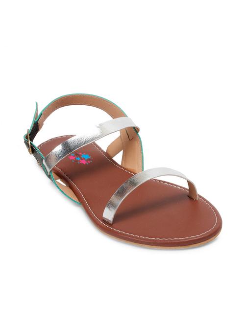 silver leatherette sandal - 12331682 - Standard Image - 1