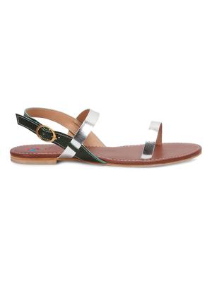 silver leatherette sandal - 12331682 - Standard Image - 2