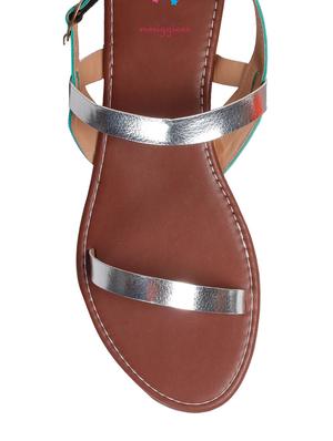 silver leatherette sandal - 12331682 - Standard Image - 4