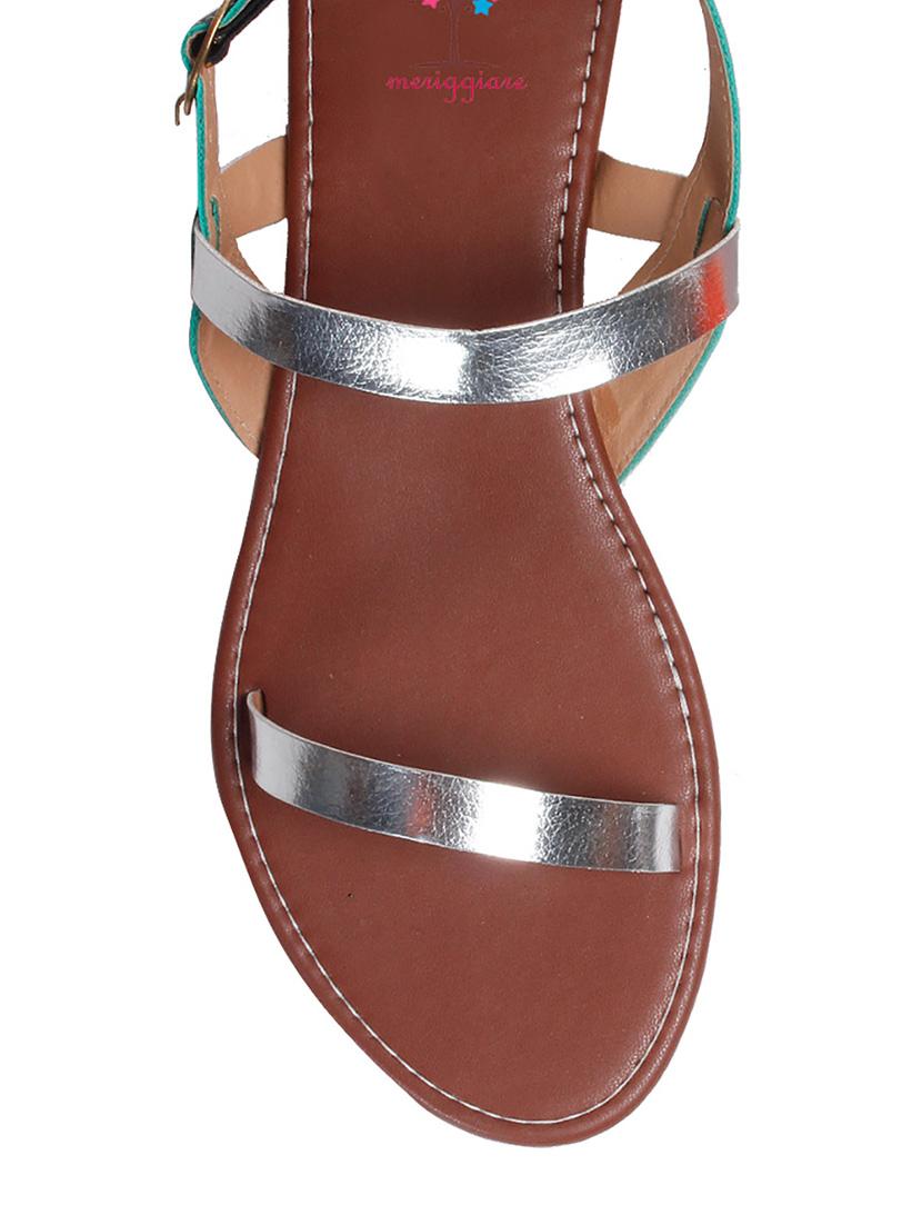 silver leatherette sandal - 12331682 - Zoom Image - 4