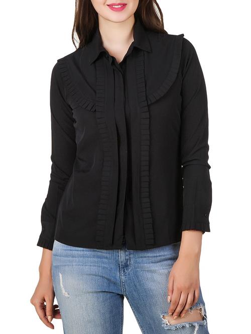 pleated detail solid shirt - 12332161 - Very Small Image - 1